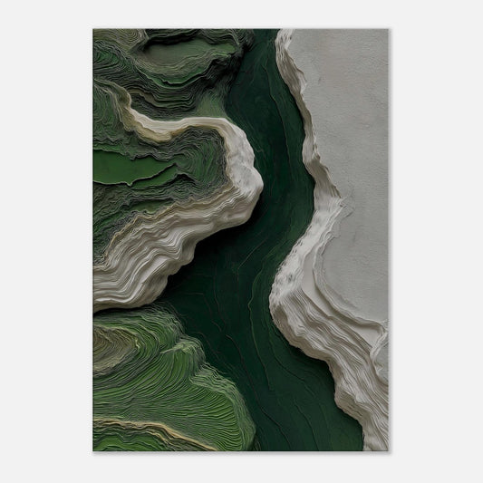 MYSTBIT ART | White & Green No2 Canvas Print Wall Art