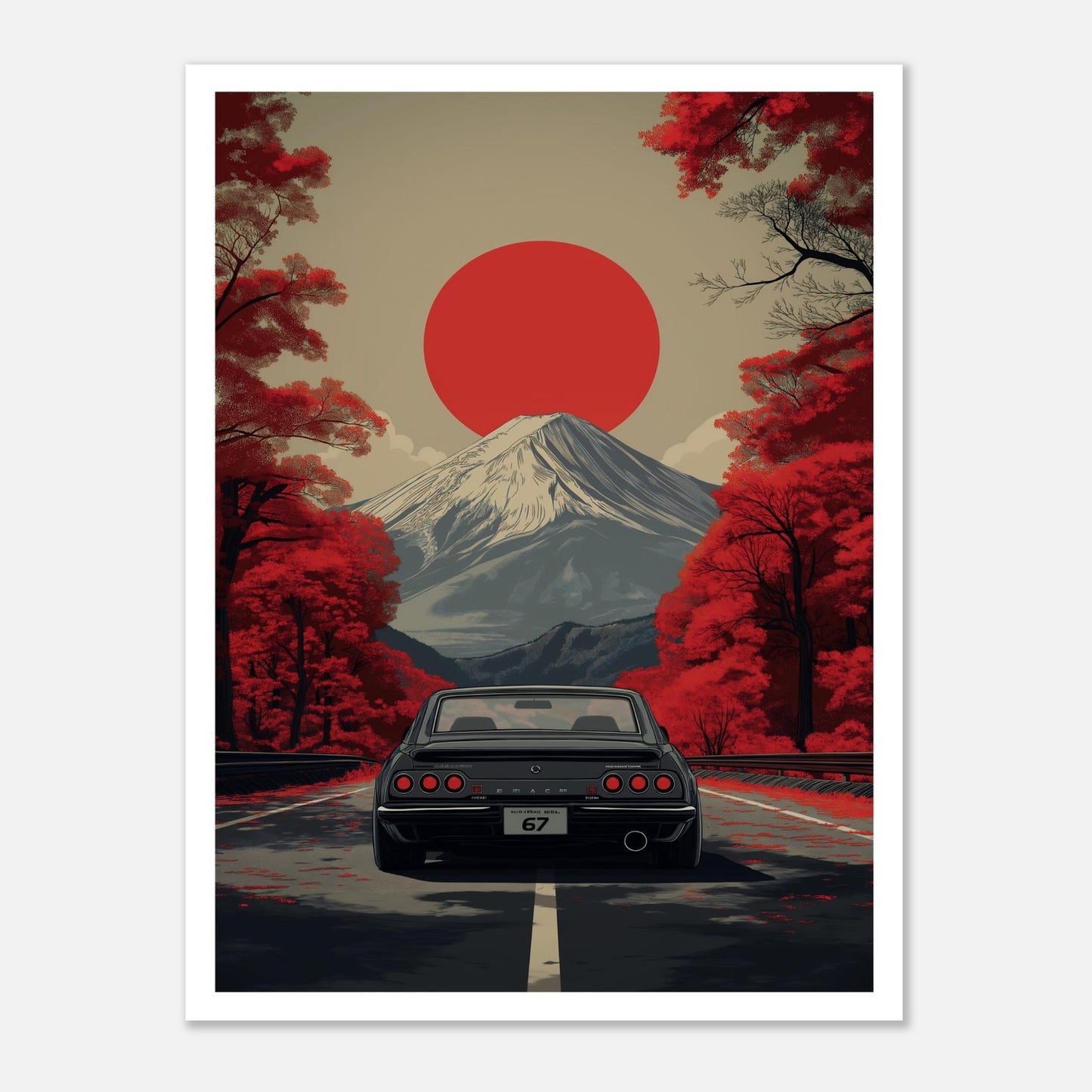 MYSTBIT ART | Vintage Fuji Drive Art Print Wall Art