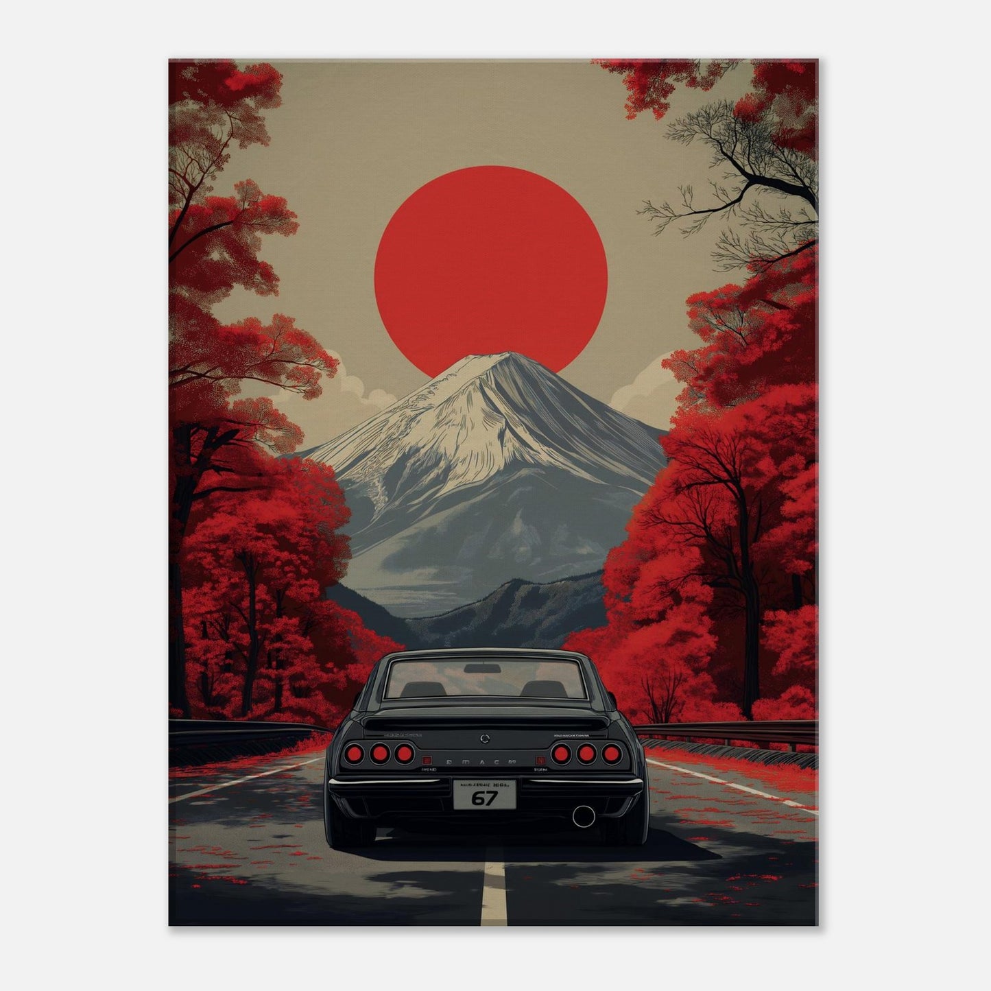 MYSTBIT ART | Vintage Fuji Drive Canvas Print Wall Art