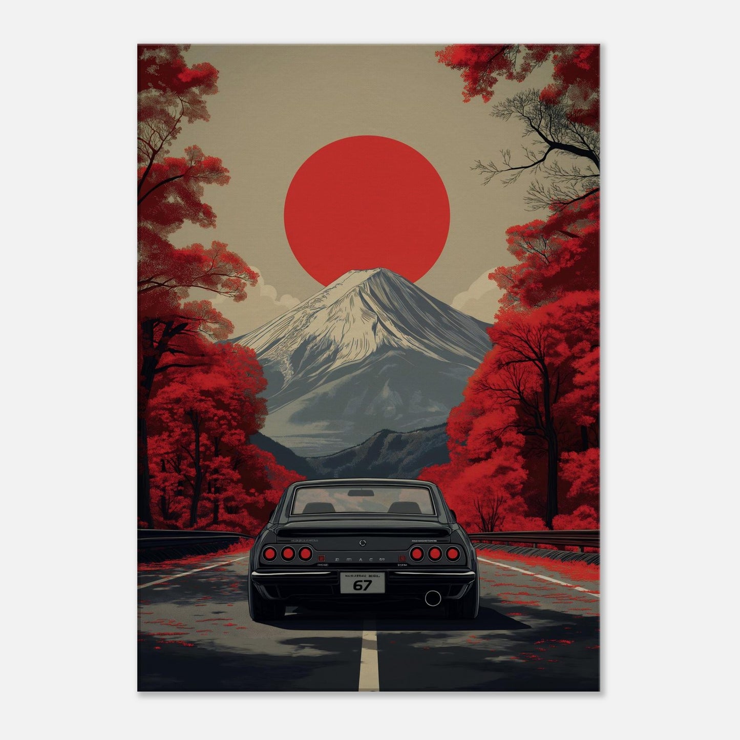 MYSTBIT ART | Vintage Fuji Drive Canvas Print Wall Art