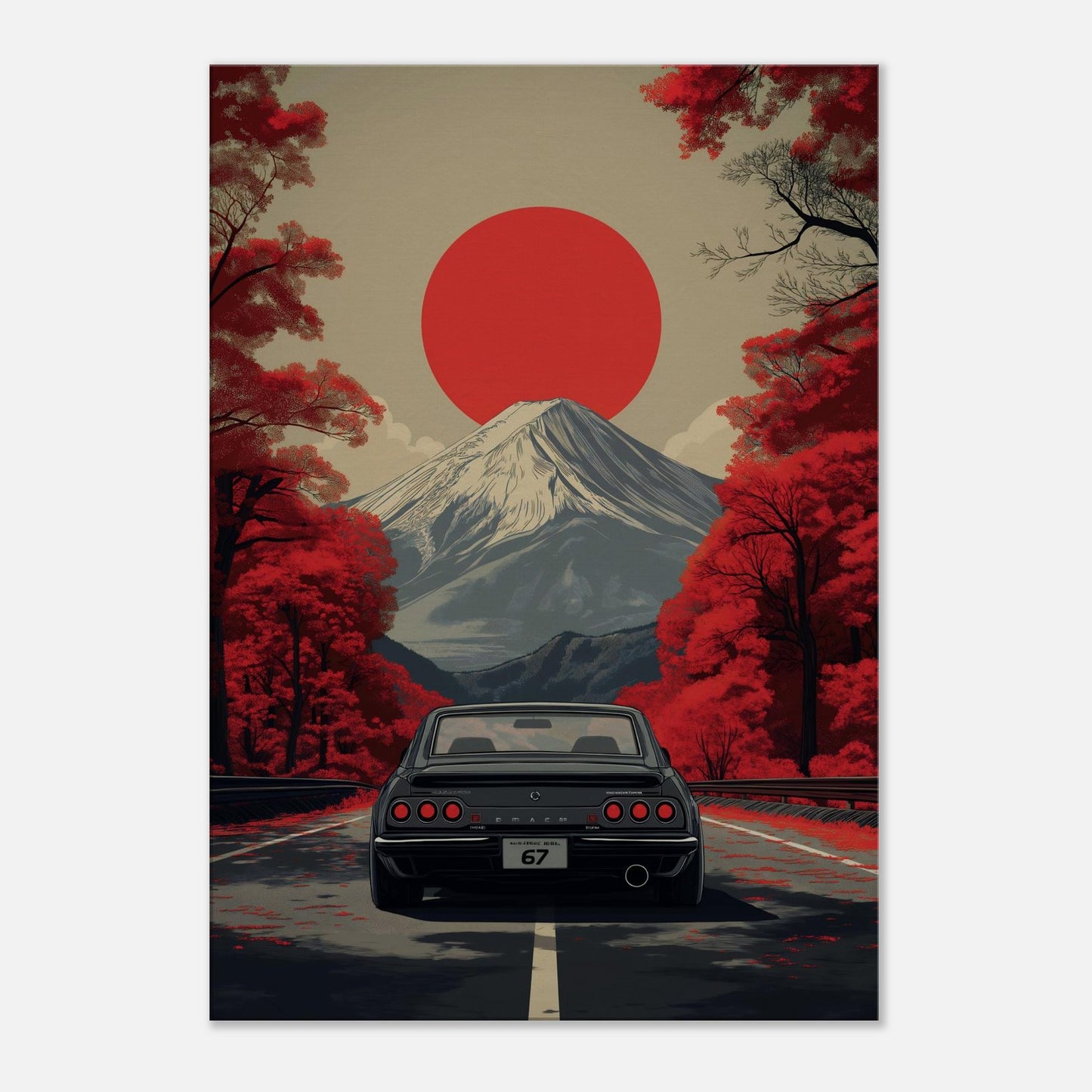 MYSTBIT ART | Vintage Fuji Drive Canvas Print Wall Art