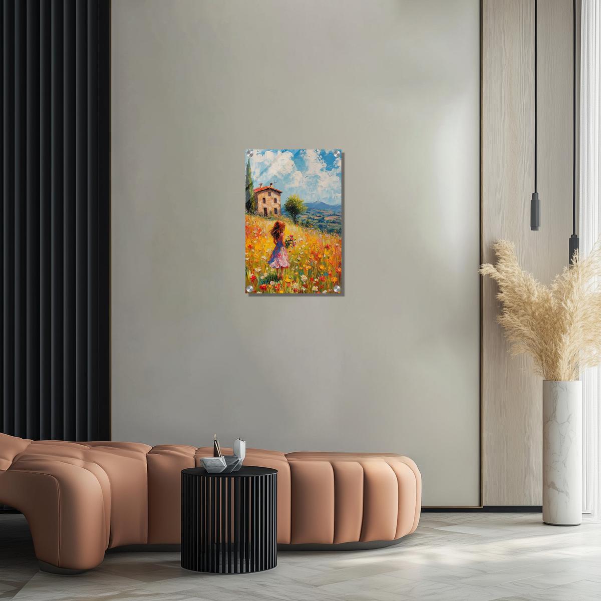 Golden Meadow Stroll | Acrylic Glass-MystBit Store