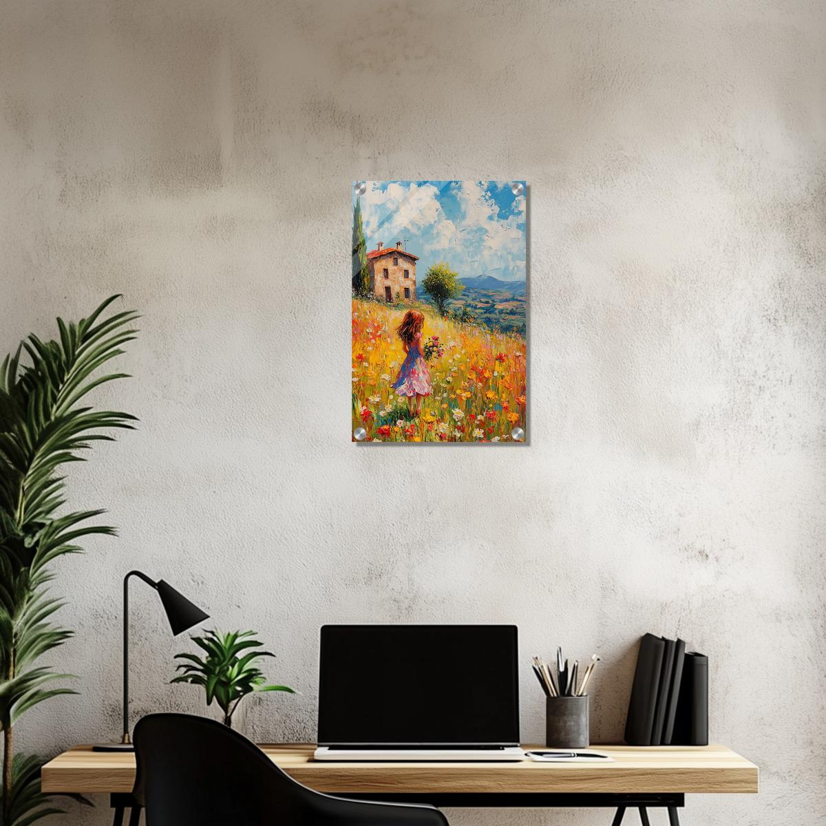 Golden Meadow Stroll | Acrylic Glass-MystBit Store