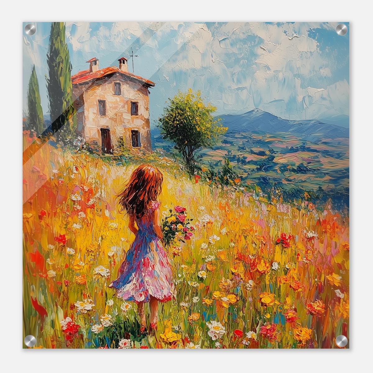 Golden Meadow Stroll | Acrylic Glass-MystBit Store