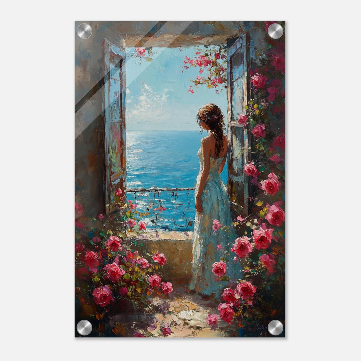 Seaside Rose Dreams | Acrylic Glass-MystBit Store
