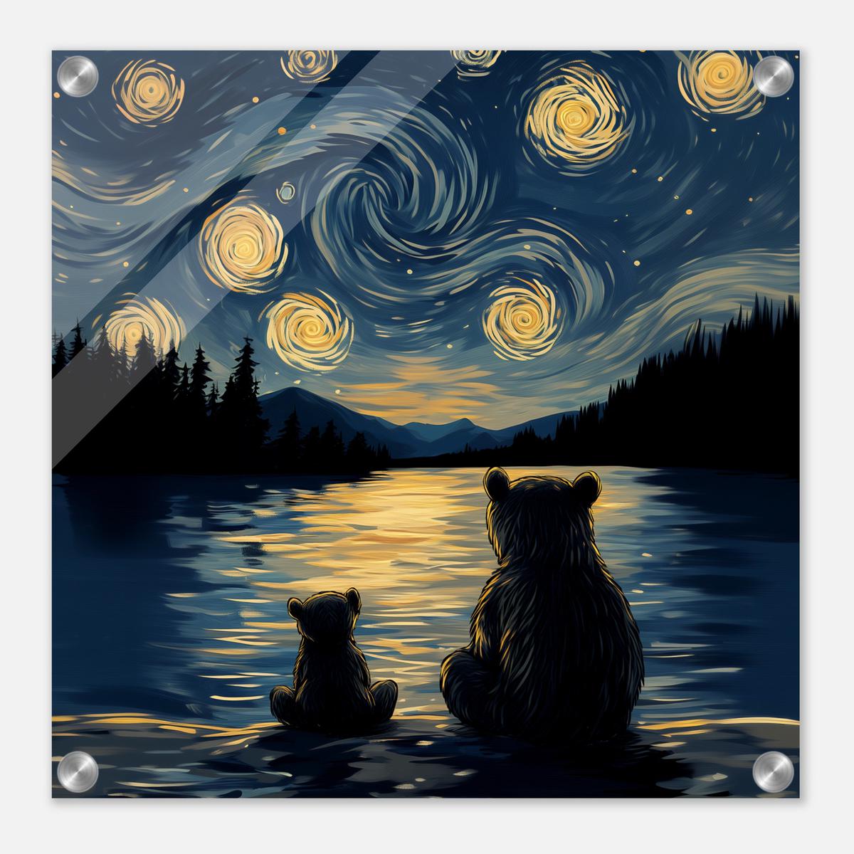 Starry Bear Night | Acrylic Glass-MystBit Store