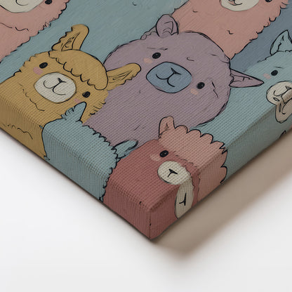 MYSTBIT ART | Alpaca Parade Canvas Print Wall Art