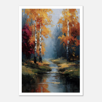MYSTBIT ART | Birches of Firelight Art Print Wall Art