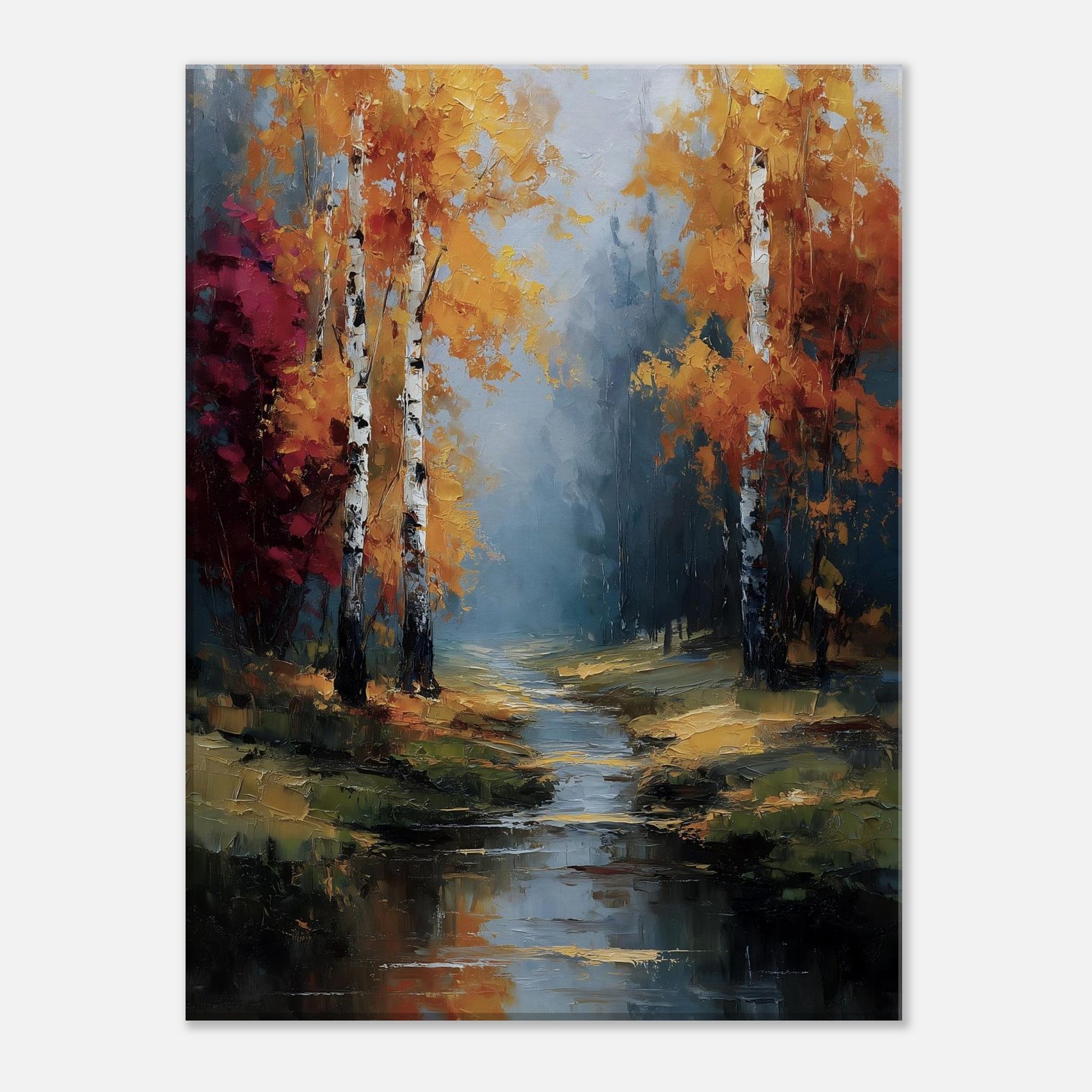 MYSTBIT ART | Birches of Firelight Canvas Print Wall Art