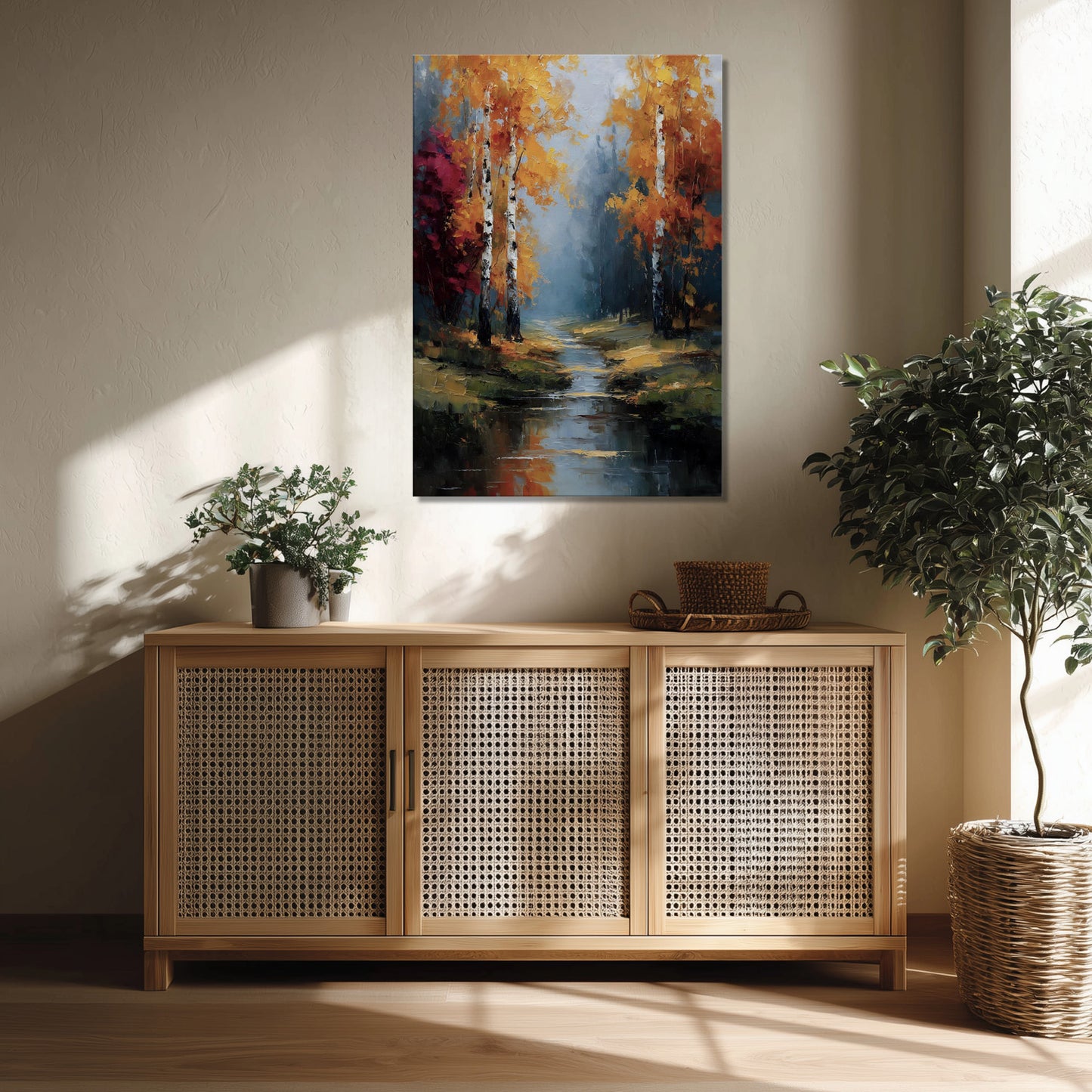 MYSTBIT ART | Birches of Firelight Canvas Print Wall Art