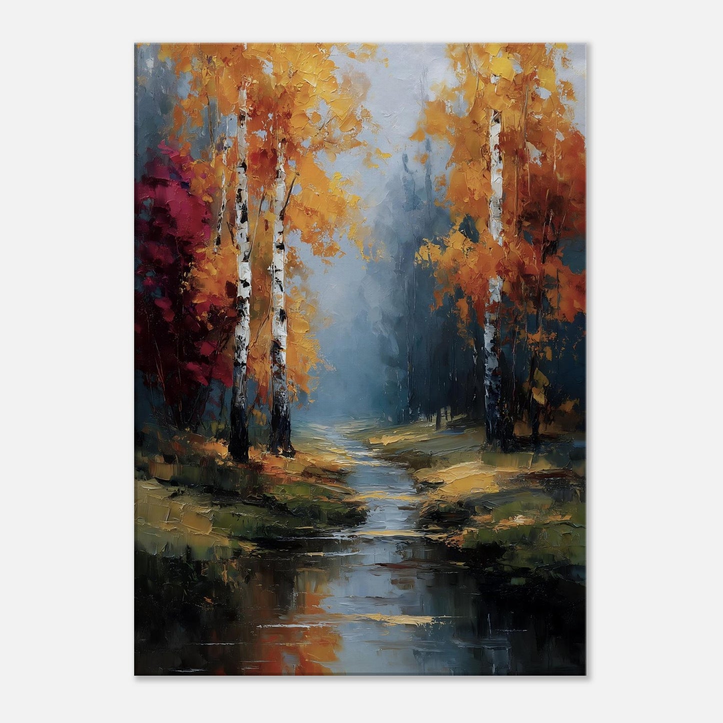 MYSTBIT ART | Birches of Firelight Canvas Print Wall Art