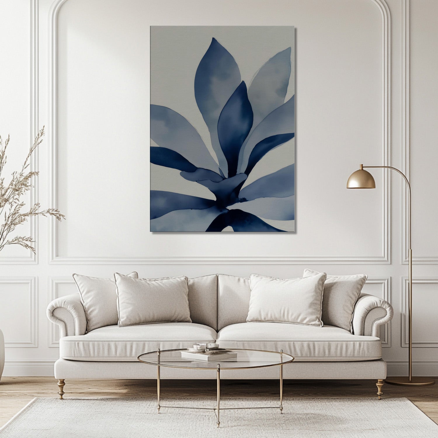 MYSTBIT ART | Blue Leaves No1 Canvas Print Wall Art
