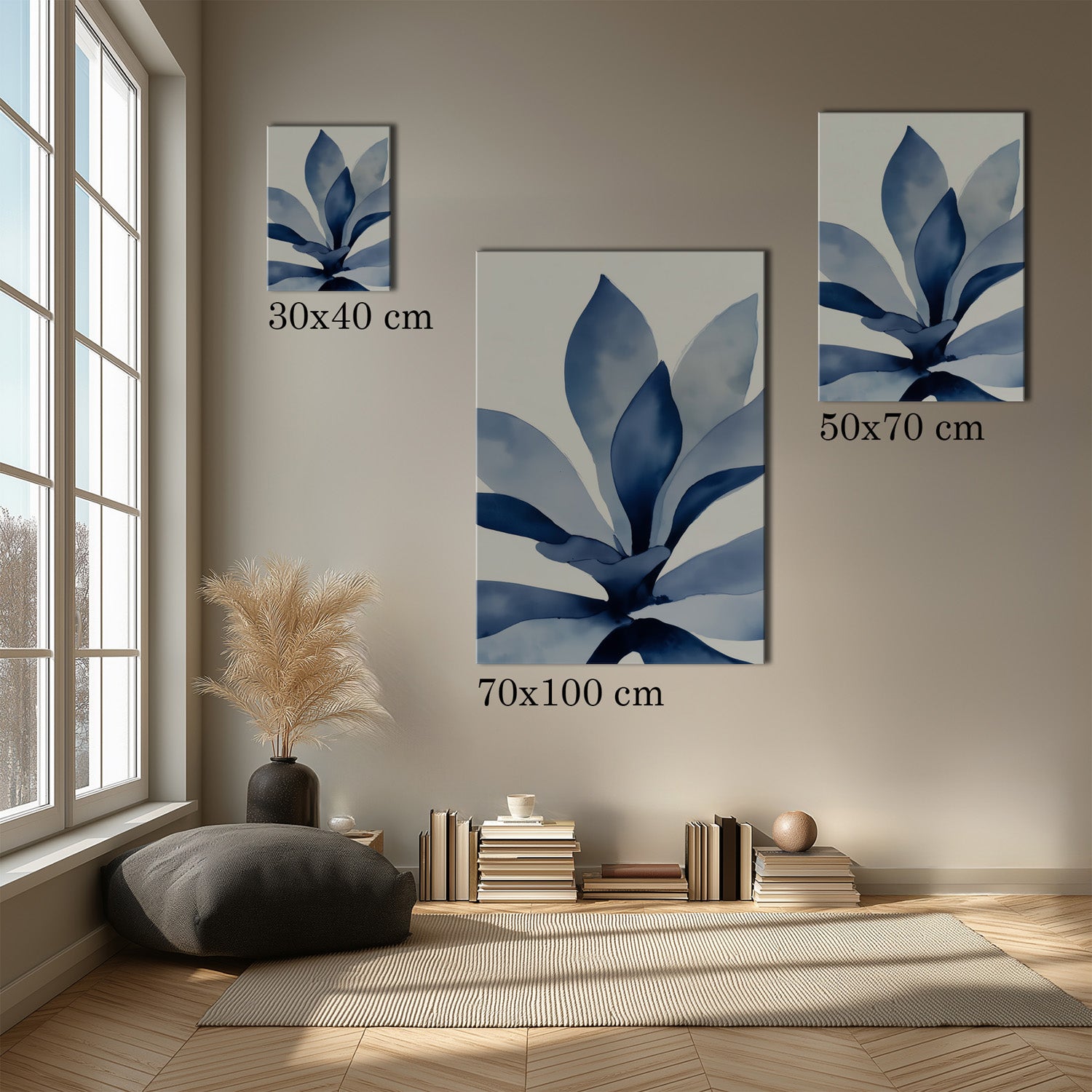 MYSTBIT ART | Blue Leaves No1 Canvas Print Wall Art