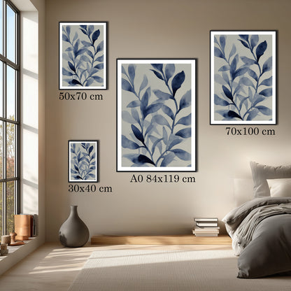 MYSTBIT ART | Blue Leaves No3 Art Print Wall Art