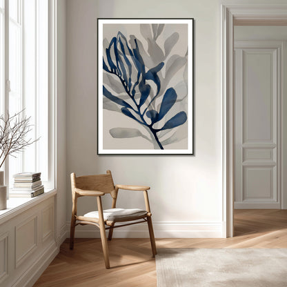 MYSTBIT ART | Blue Leaves No4 Art Print Wall Art