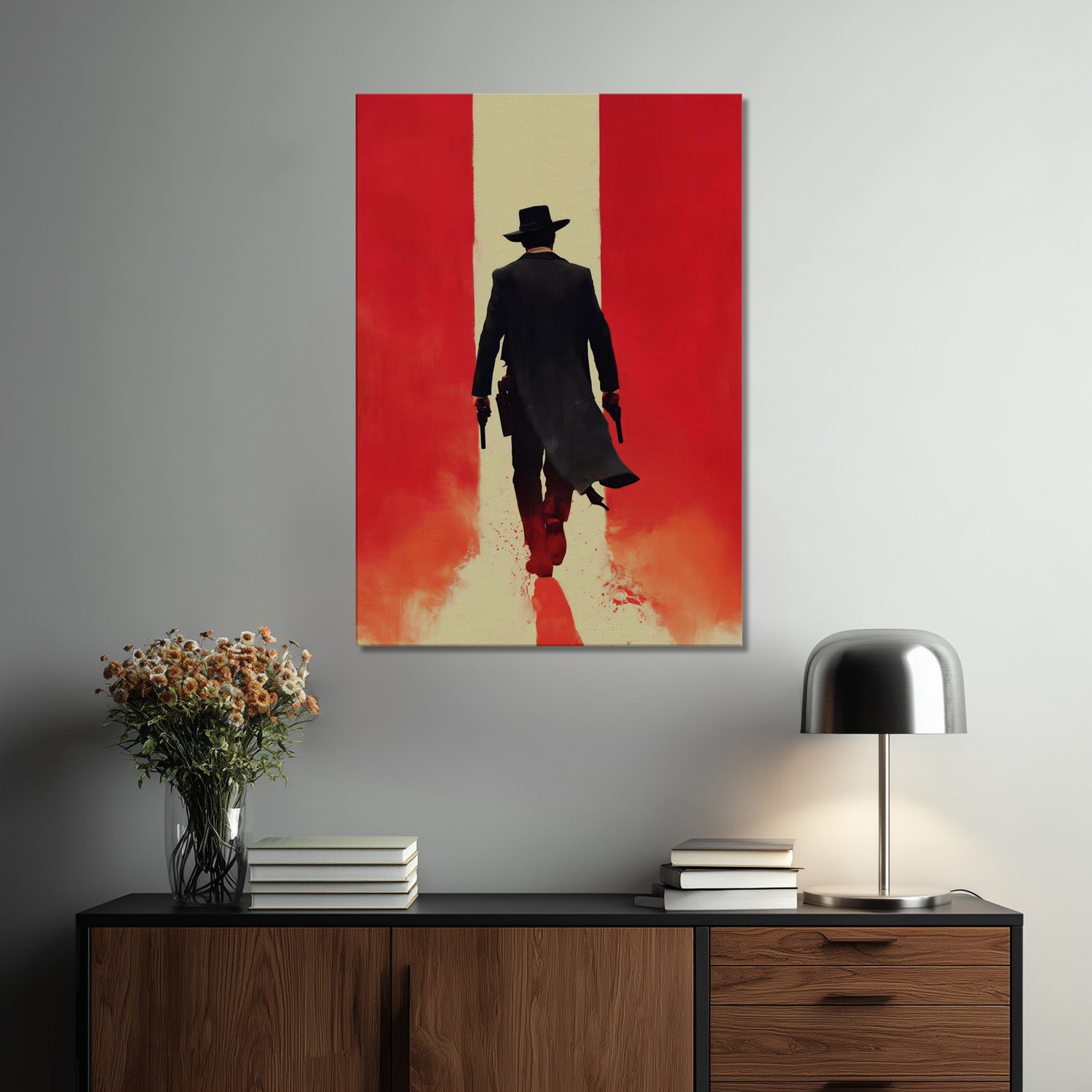 MYSTBIT ART | Crimson Justice Canvas Print Wall Art