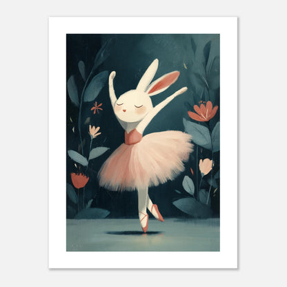 MYSTBIT ART | Floral Rabbit Ballet Art Print Wall Art