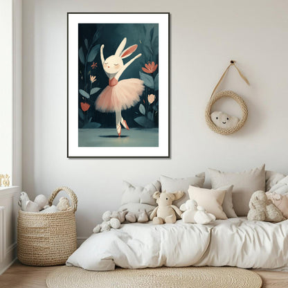MYSTBIT ART | Floral Rabbit Ballet Art Print Wall Art