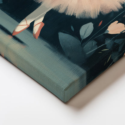 MYSTBIT ART | Floral Rabbit Ballet Canvas Print Wall Art