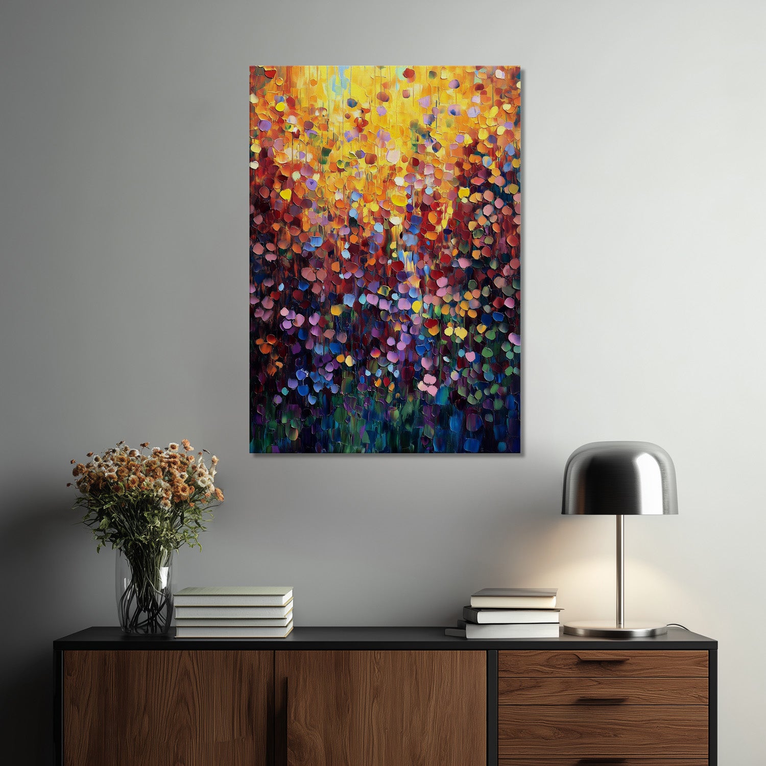 MYSTBIT ART | Golden Petal Glow Canvas Print Wall Art