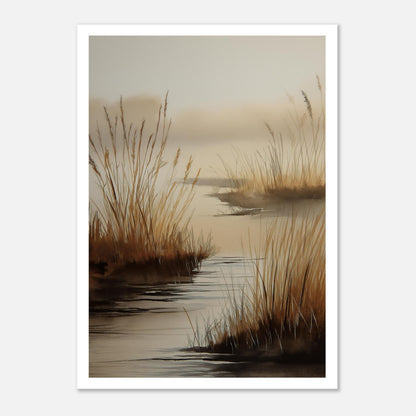 MYSTBIT ART | Golden Stillness Art Print Wall Art