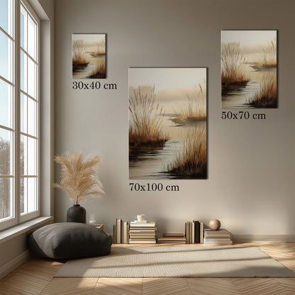 MYSTBIT ART | Golden Stillness Canvas Print Wall Art