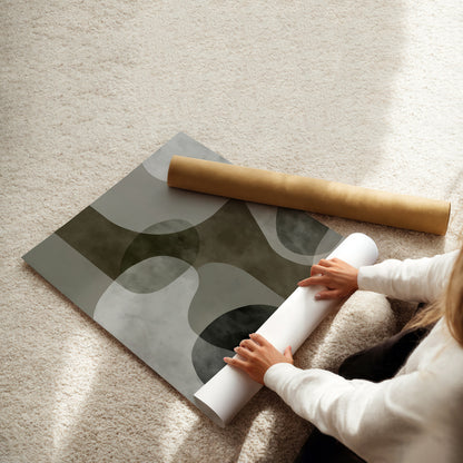 MYSTBIT ART | Green Contours No1 Art Print Wall Art