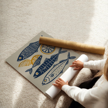 MYSTBIT ART | Lemon & Sardines Art Print Wall Art