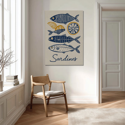 MYSTBIT ART | Lemon & Sardines Canvas Print Wall Art