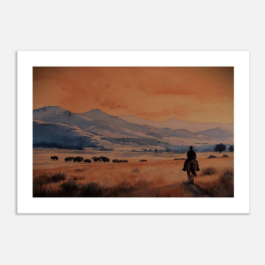 MYSTBIT ART | Lone Rider Art Print Wall Art