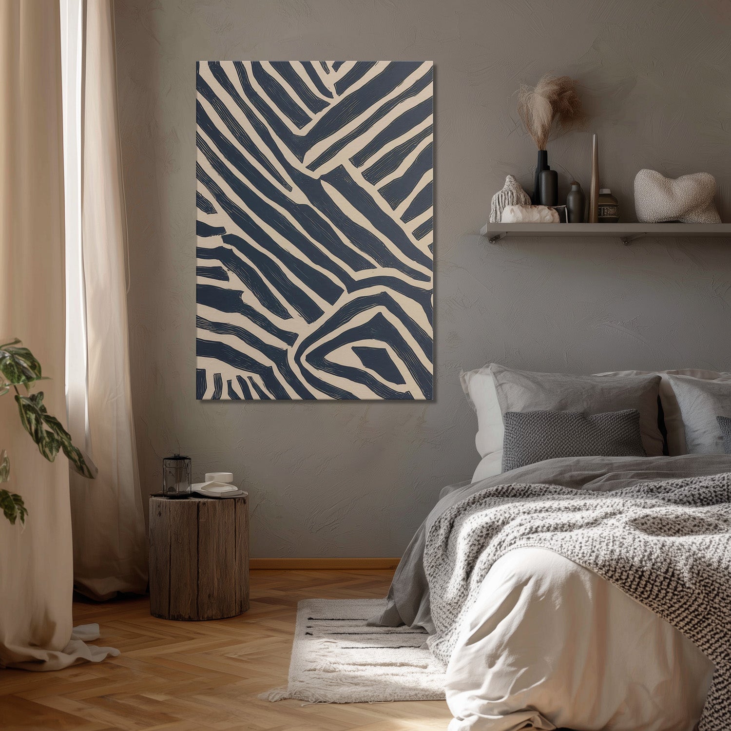 MYSTBIT ART | Monochrome Maze Canvas Print Wall Art