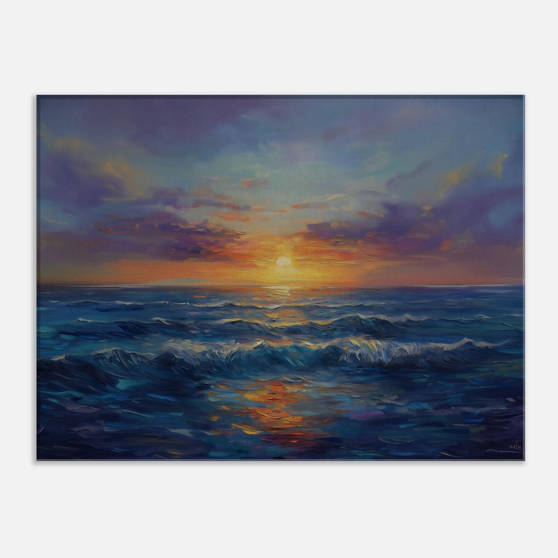 MYSTBIT ART | Ocean Horizon Glow Canvas Print Wall Art