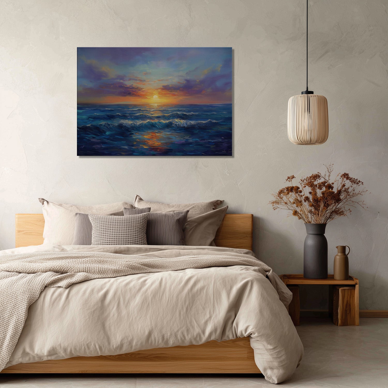 MYSTBIT ART | Ocean Horizon Glow Canvas Print Wall Art