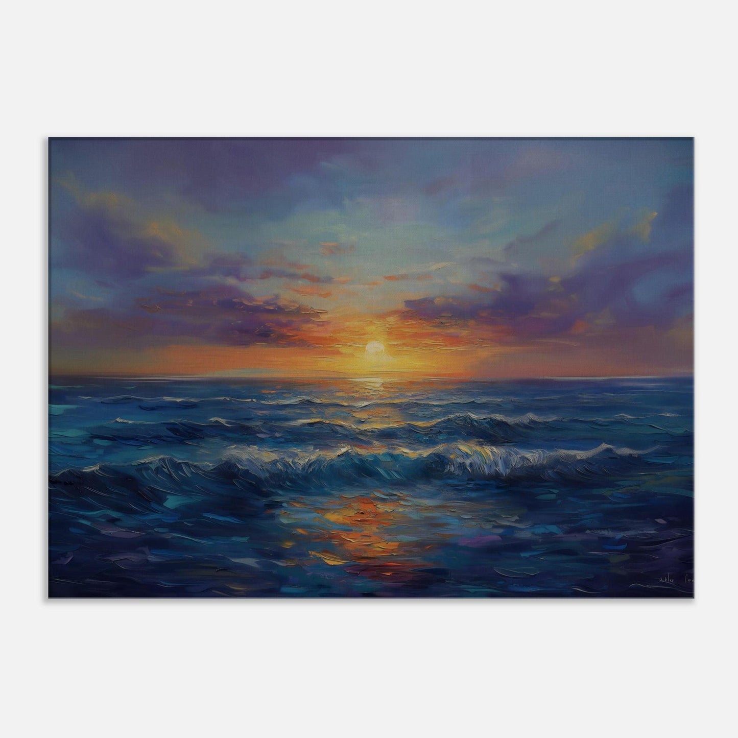 MYSTBIT ART | Ocean Horizon Glow Canvas Print Wall Art