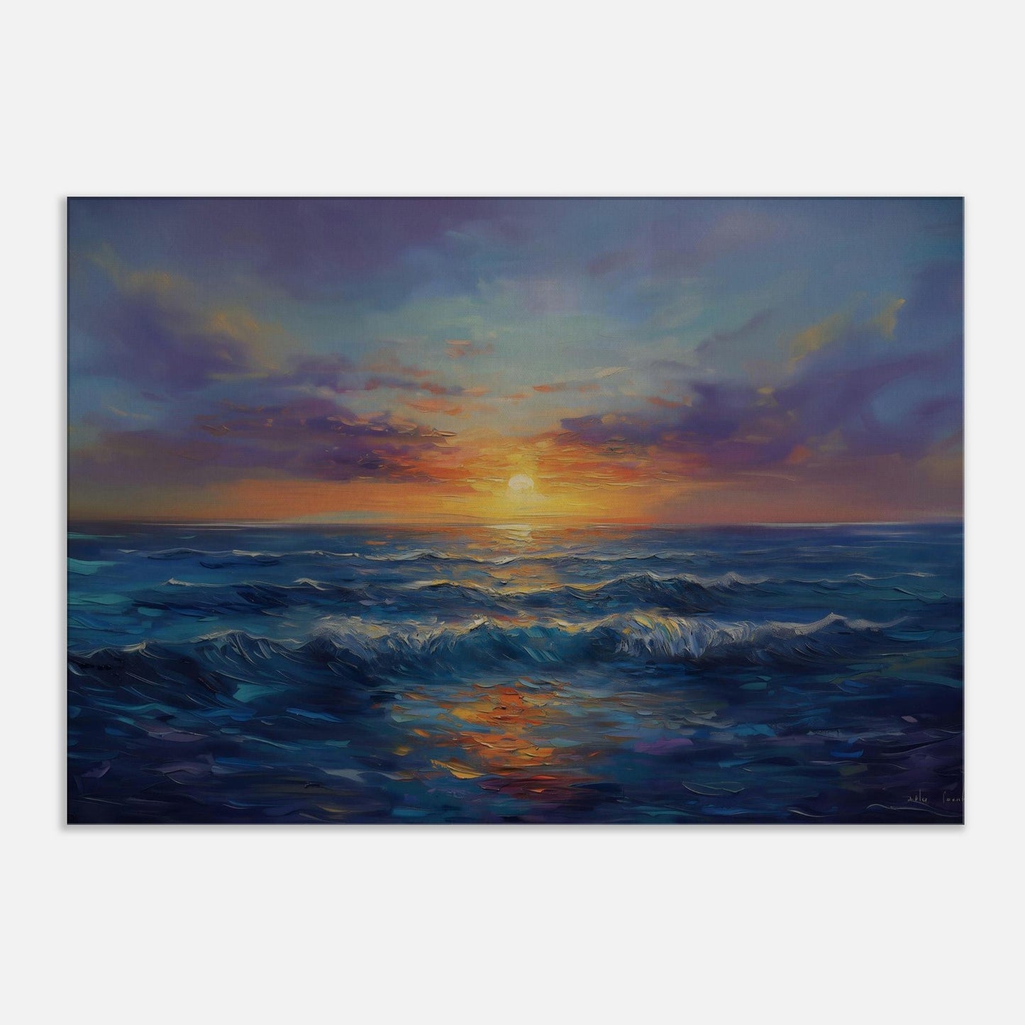 MYSTBIT ART | Ocean Horizon Glow Canvas Print Wall Art