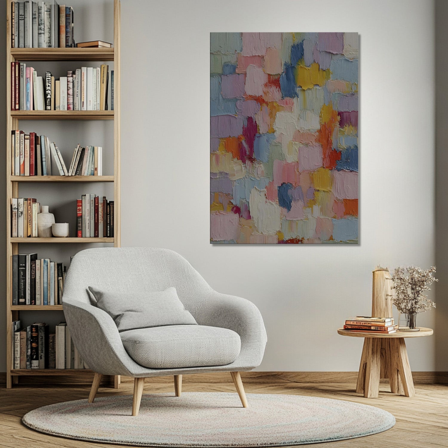 MYSTBIT ART | Pastel Mosaic Canvas Print Wall Art