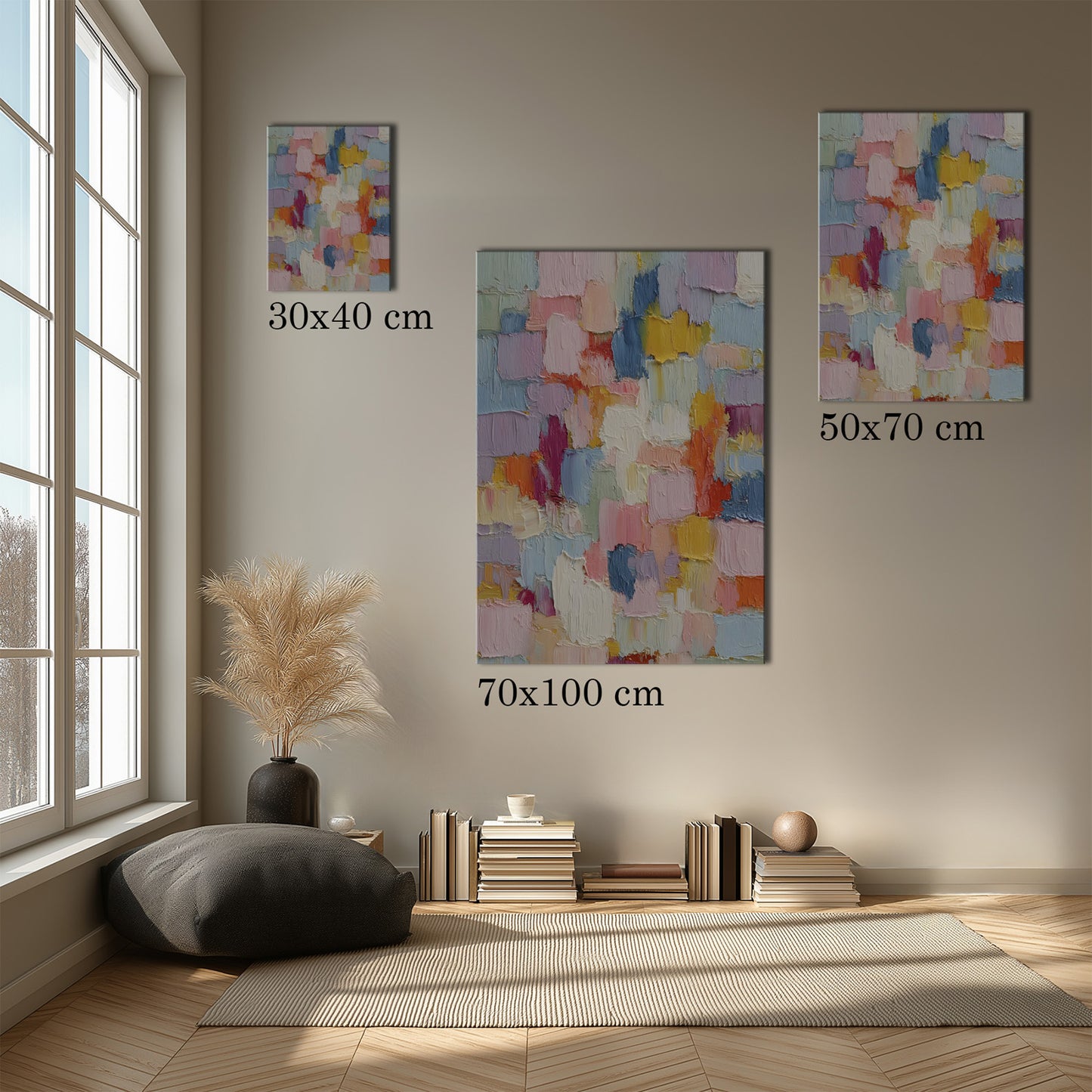 MYSTBIT ART | Pastel Mosaic Canvas Print Wall Art