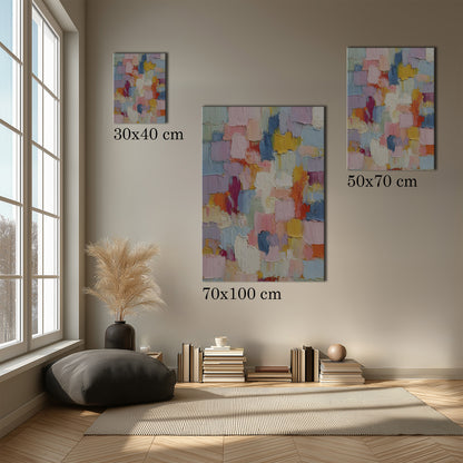 MYSTBIT ART | Pastel Mosaic Canvas Print Wall Art