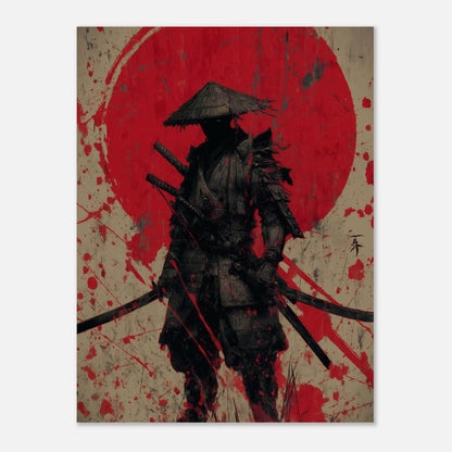 MYSTBIT ART | Red Moon Ronin Art Print Wall Art