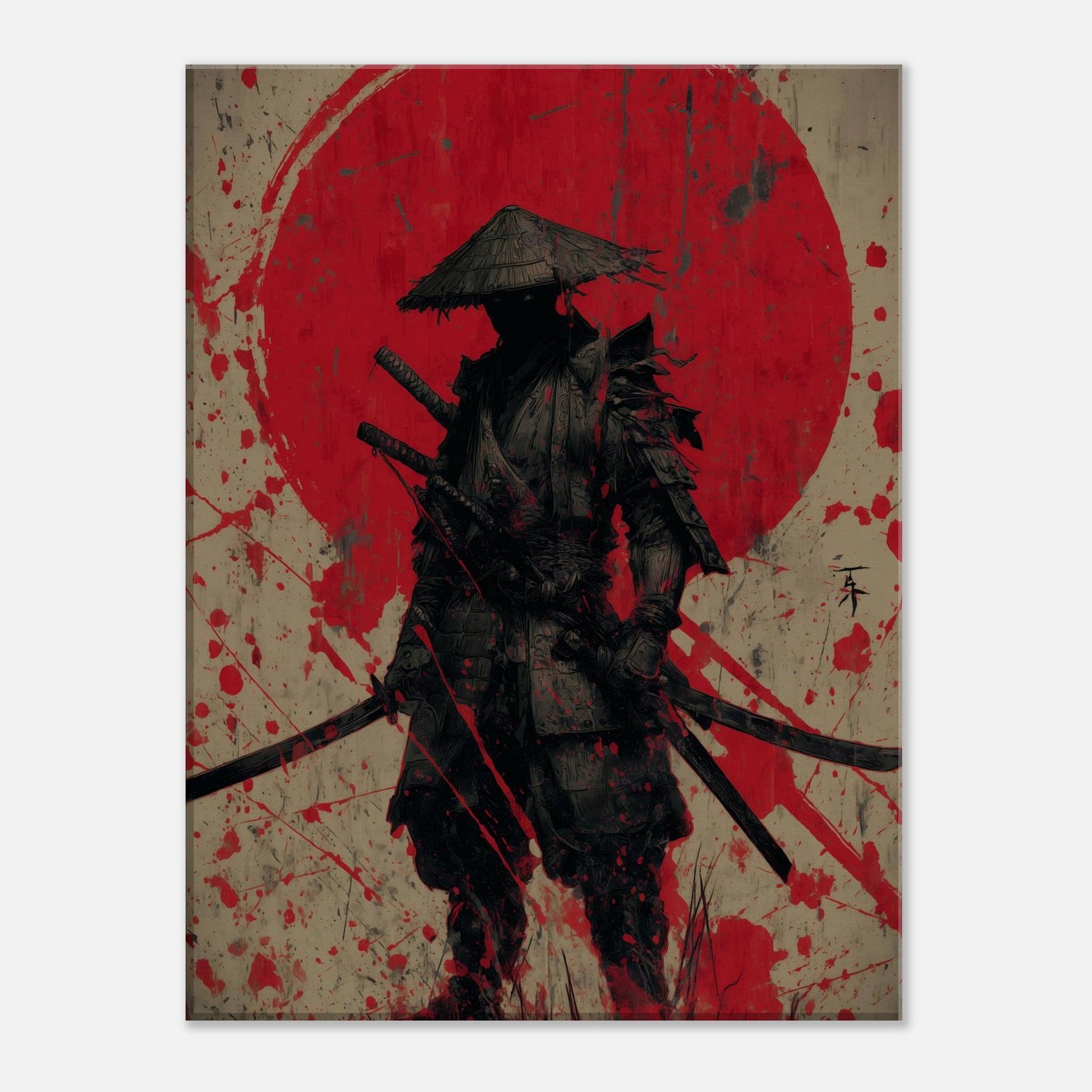 MYSTBIT ART | Red Moon Ronin Canvas Print Wall Art