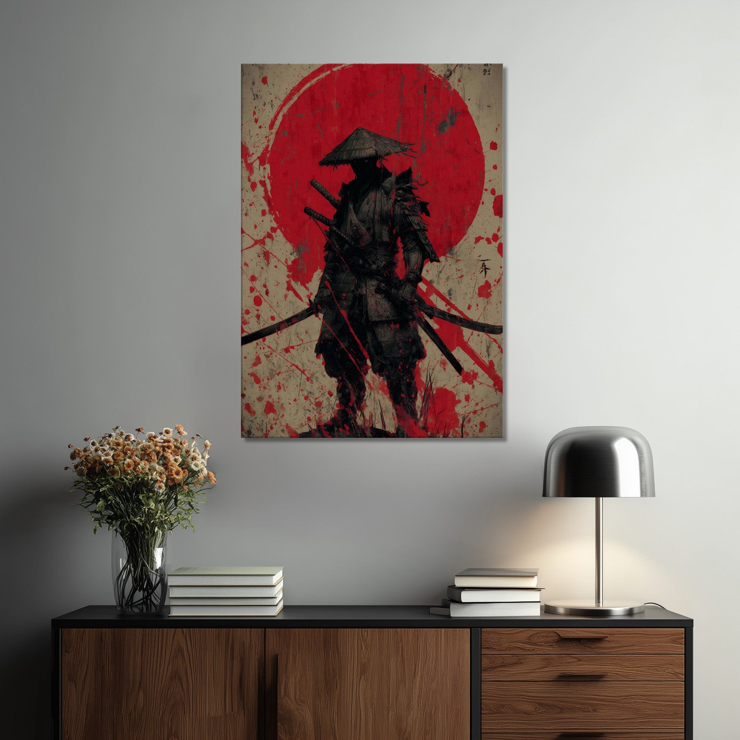 MYSTBIT ART | Red Moon Ronin Canvas Print Wall Art