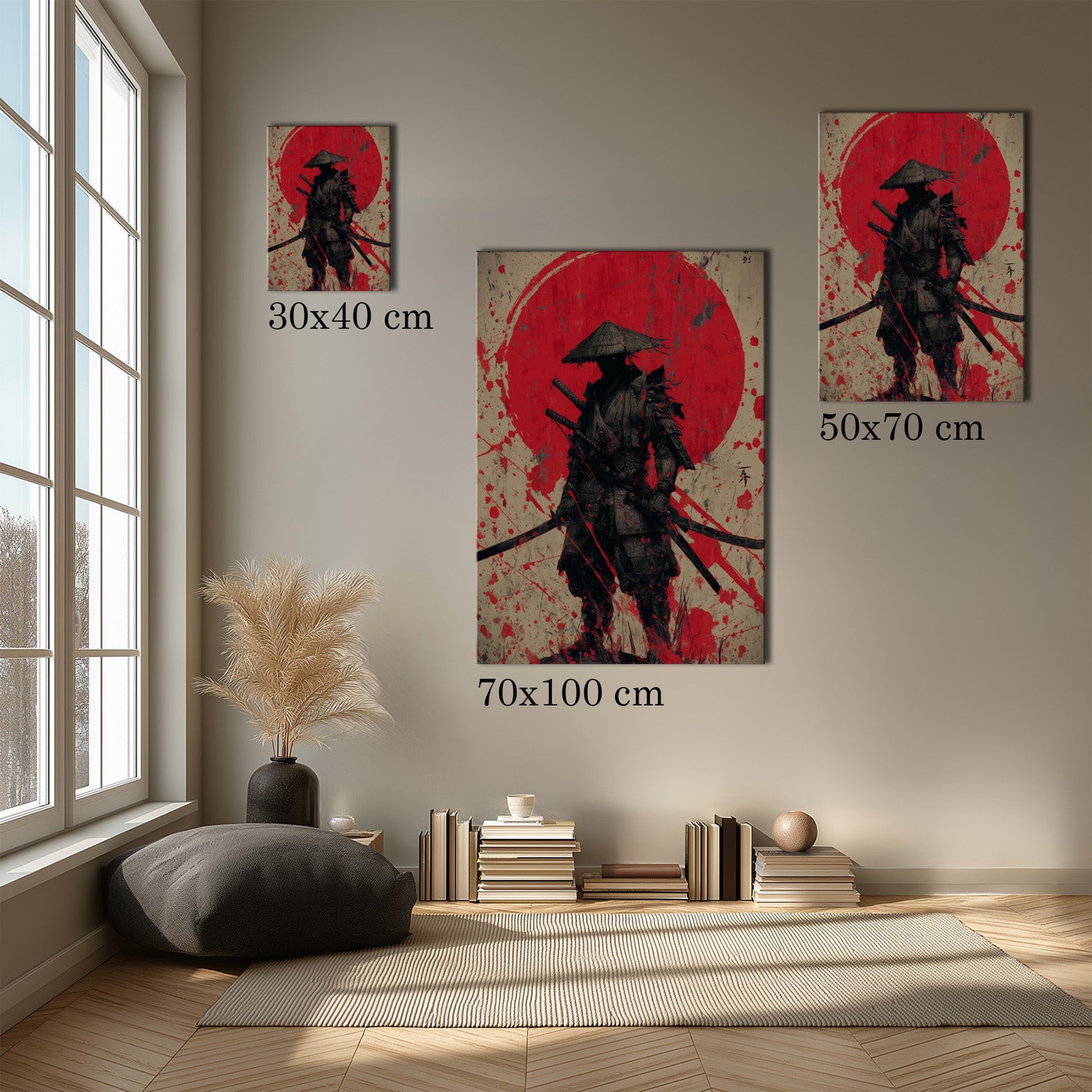 MYSTBIT ART | Red Moon Ronin Canvas Print Wall Art