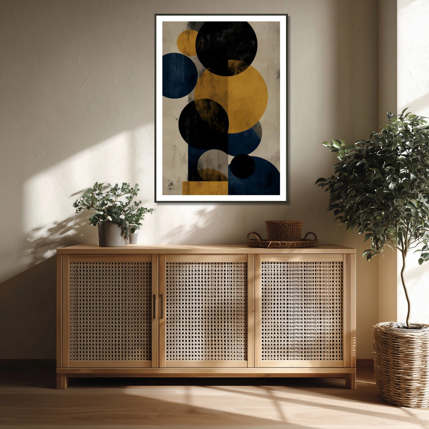 MYSTBIT ART | Retro Shadow Circles Art Print Wall Art