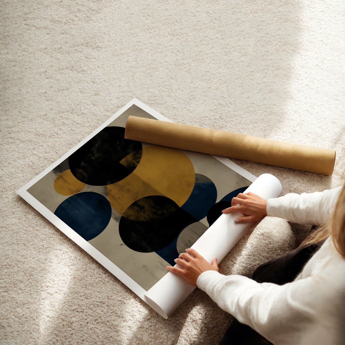 MYSTBIT ART | Retro Shadow Circles Art Print Wall Art