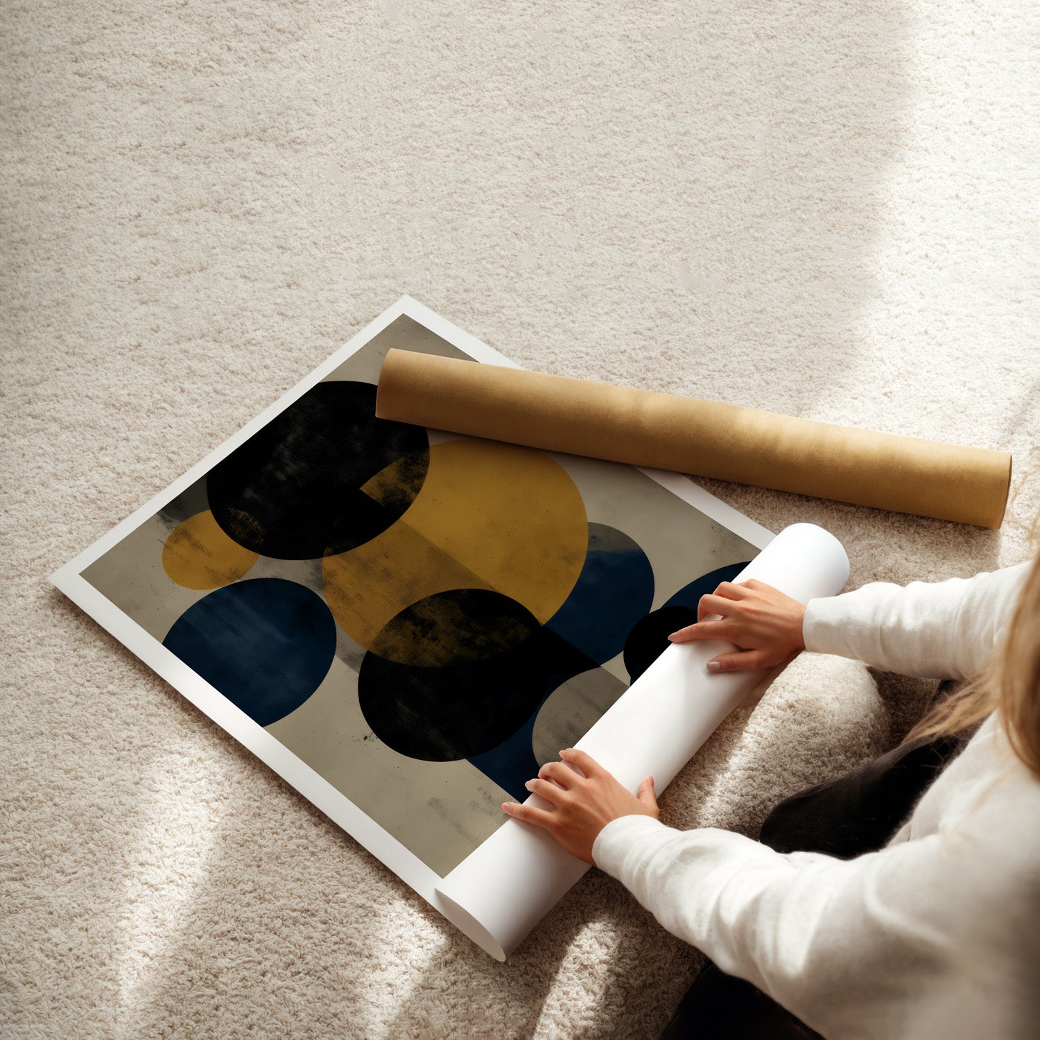 MYSTBIT ART | Retro Shadow Circles Art Print Wall Art