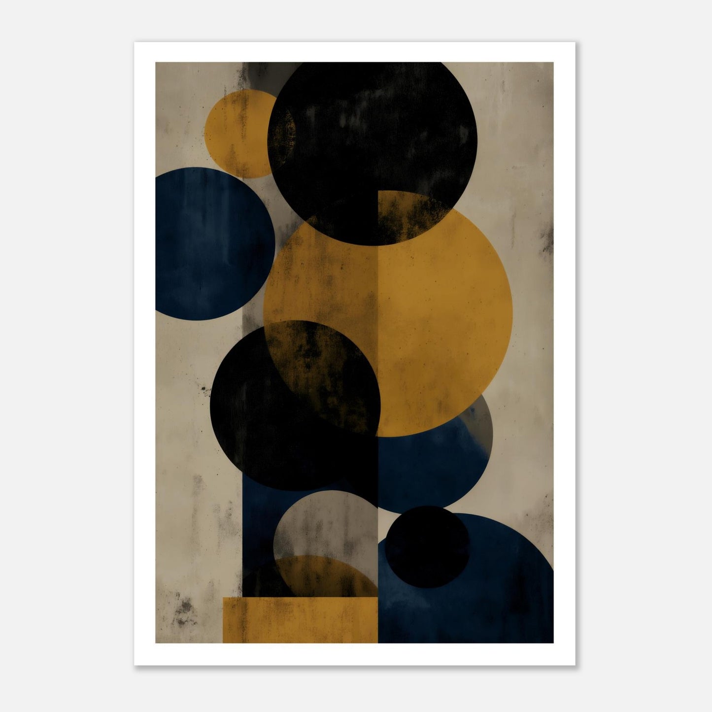 MYSTBIT ART | Retro Shadow Circles Art Print Wall Art