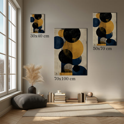 MYSTBIT ART | Retro Shadow Circles Canvas Print Wall Art