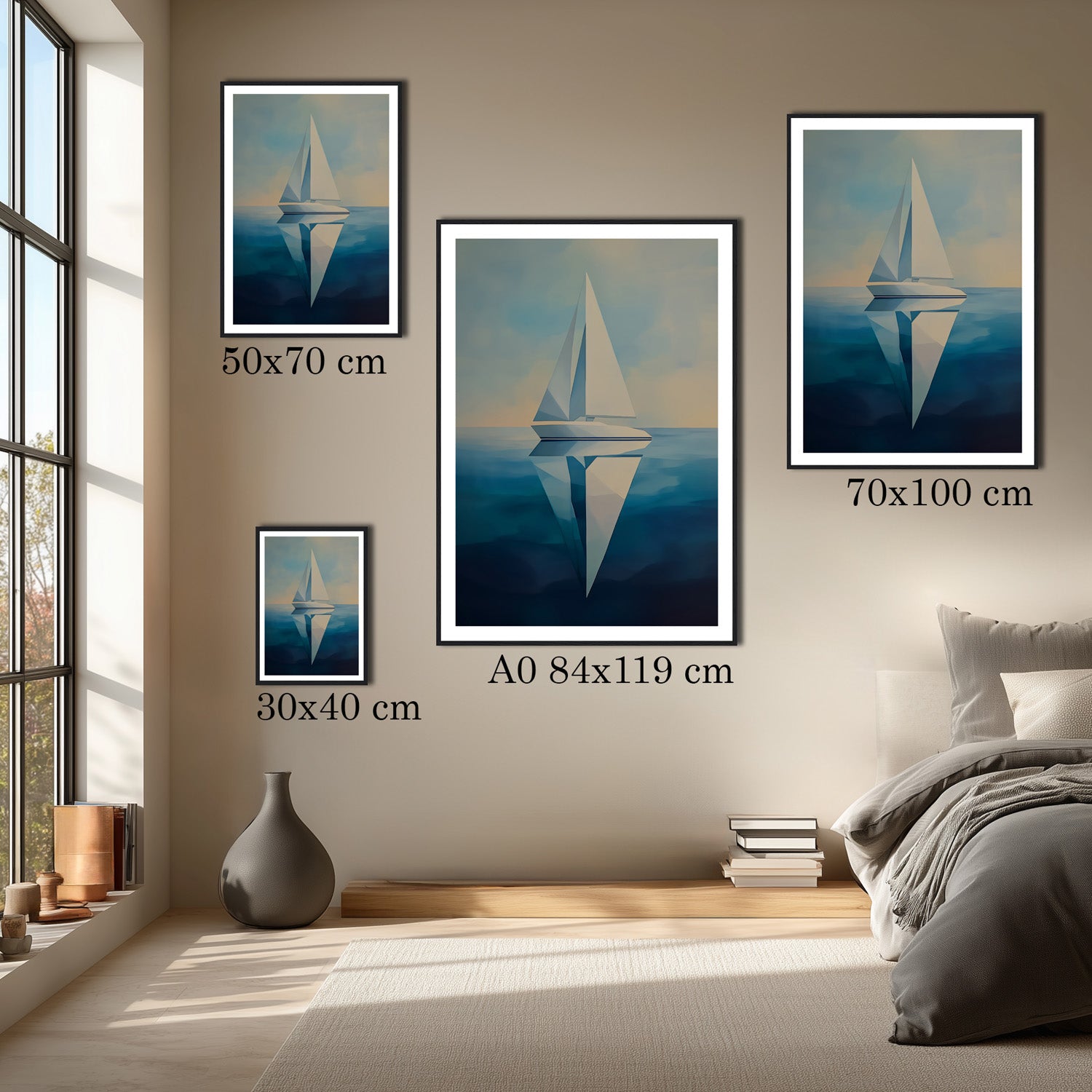 MYSTBIT ART | Sailing Geometry Art Print Wall Art