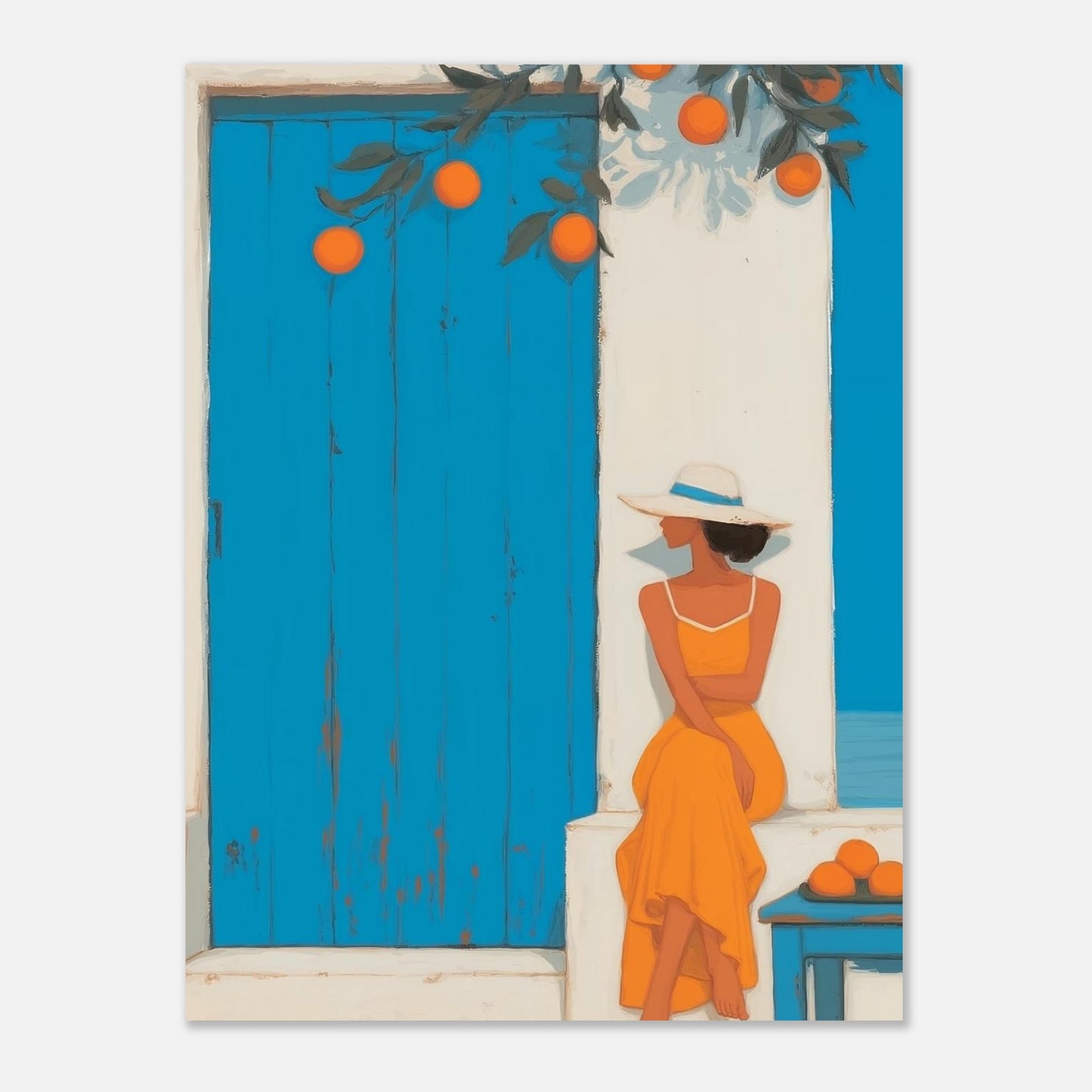 MYSTBIT ART | Santorini Stillness Art Print Wall Art