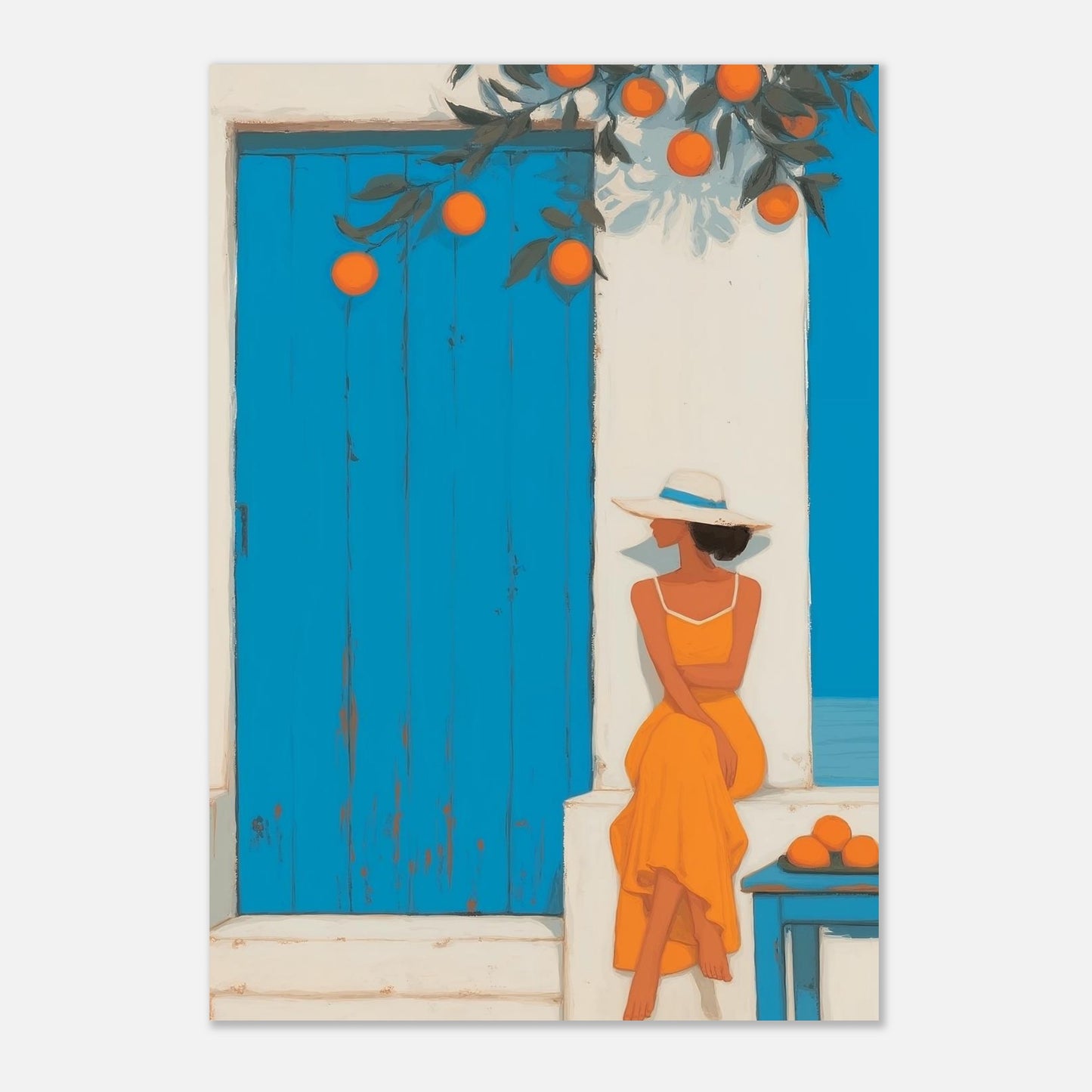 MYSTBIT ART | Santorini Stillness Art Print Wall Art